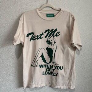 Lonely Ghost Text Me When You Get Lonely Pin Up Graphic Tee Cream S Streetwear